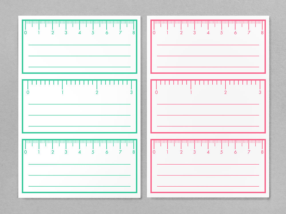 Ruler Scale Printed Labels — Pack of 12 (2 Colors)