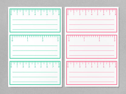 Ruler Scale Printed Labels — Pack of 12 (2 Colors)