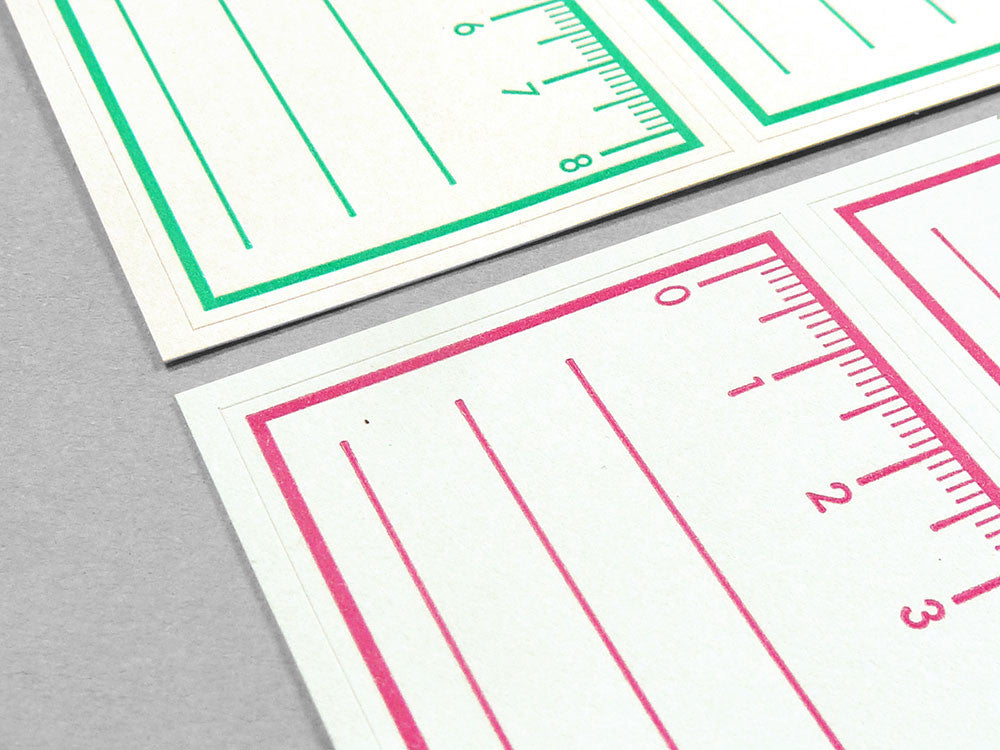 Ruler Scale Printed Labels — Pack of 12 (2 Colors)